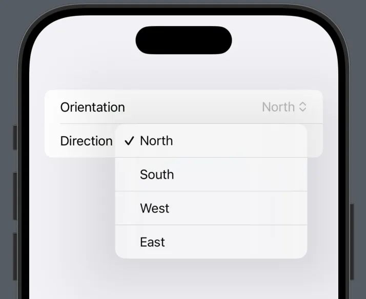 Generischer Picker mit Direction und Orientation Enum