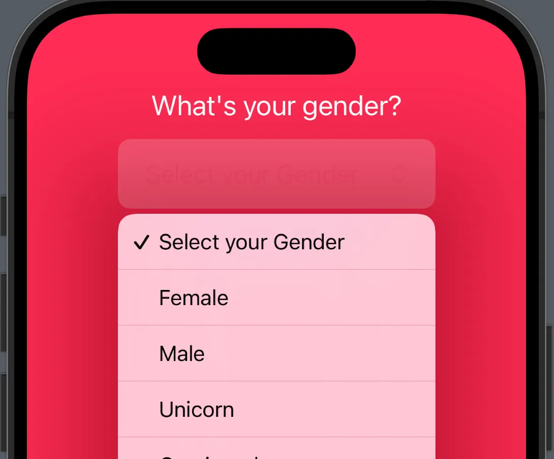Das Inline-Menü öffnet sich nach Klick auf den gestylten Bereich